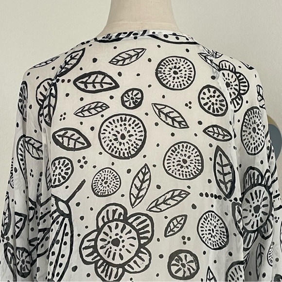 Gudrun Sjoden Lagenlook Floral Leaves Sheer Dress - Picture 7 of 10